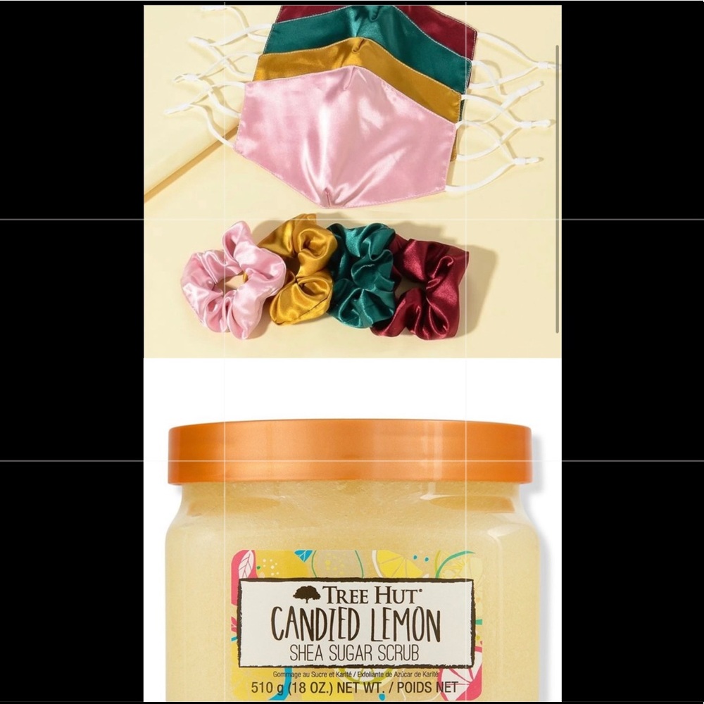 8pcs Face Mask & Scrunchies + Tree Hut Scrub Bundle